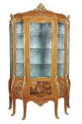 ϒ A Kingwood, gilt metal mounted and Vernis Martin decorated vitrine