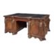 A carved mahogany twin pedestal partner's desk in George III style - Image 1 of 4