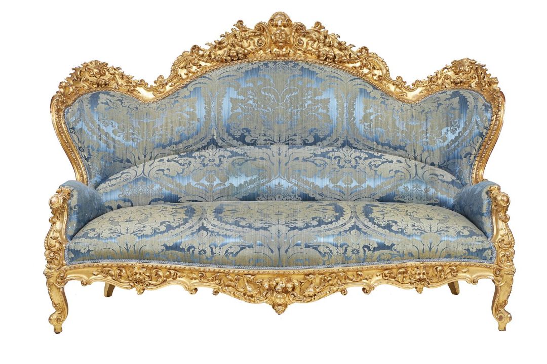 A French carved giltwood and composition salon suite in Louis XV style - Image 2 of 3