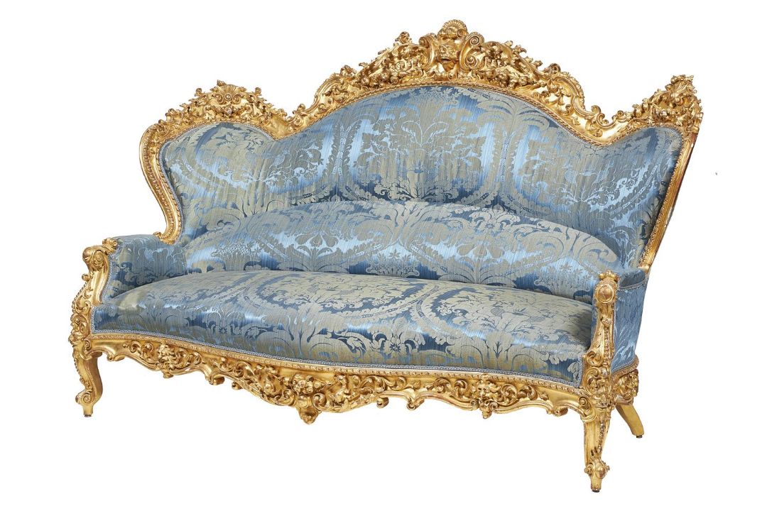 A French carved giltwood and composition salon suite in Louis XV style - Image 3 of 3