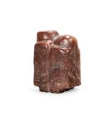 Contemporary British School UntitledStriated red stone43cm high