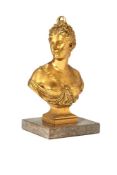 A French gilt bronze bust of Diana the Huntress after Jean-Antoine Houdon (1741-1828)
