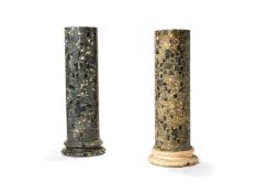 A scagliola columnar pedestal simulating verde antico, 19th century