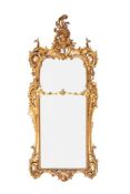 A George II carved giltwood pier mirror, circa 1755