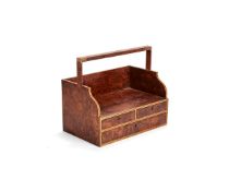 A burr yew and banded book carrier, 20th century
