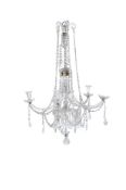 A cut-glass four light chandelier