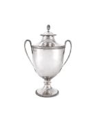 A late Victorian Scottish silver twin handled cup and cover by John Crichton & Co., Edinburgh 1893,