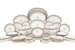 A Wedgwood 'Queen's Ware' crested part dinner service, late 18th/early 19th century