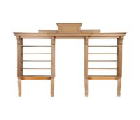 A 19th century architectural putty coloured, painted open bookcase
