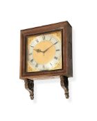 An unusual 17th century style oak cased mural wall timepiece, Percy Webster, London, dated 1932