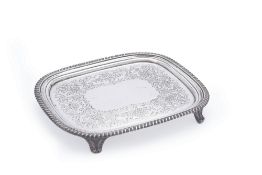 A late George III silver oblong salver by William Bennett