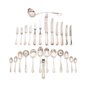 A silver Hanoverian pattern table service by Harrods Ltd