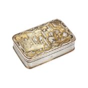 A late George III silver gilt table snuff box by John Linnit & William Atkinson
