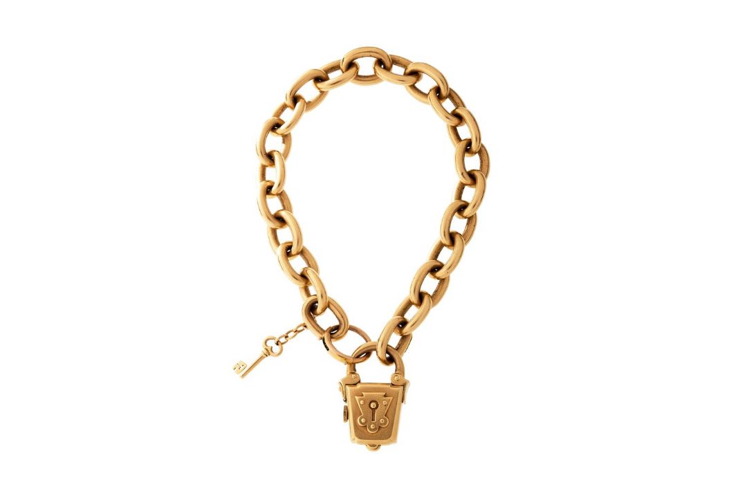Rolex, ref. 8858, a rare and unusual gold coloured padlock and bracelet watch - Image 2 of 2