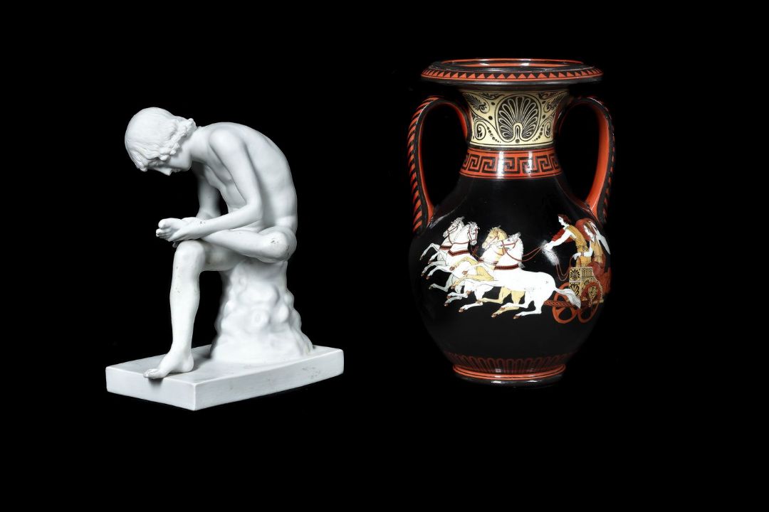 A Continental porcelain Etruscan-style vase, circa 1830-50 - Image 2 of 2