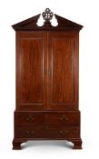 A George II mahogany clothes press, probably Irish, circa 1760
