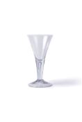 A large plain stemmed goblet of drawn trumpet form, circa 1740