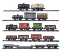 A collection of 10mm scale mixed rake of goods wagons