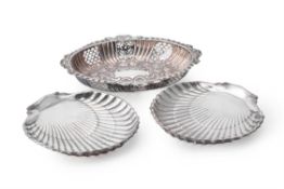 A late Victorian silver shaped oval pierced basket by Elkington & Co.