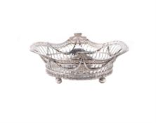 An Edwardian silver shaped oval basket by Elkington & Co. Ltd.