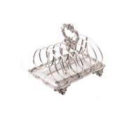 A William IV silver six division toast rack