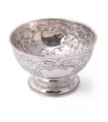 An Edwardian silver pedestal rose bowl by James Deakin & Sons