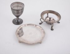A late Victorian silver shaped circular waiter by Harrison Brothers & Howson