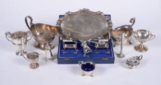 A collection of silver items