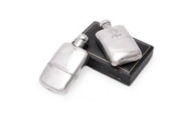 A cased silver spirit flask by W. & G. Neal