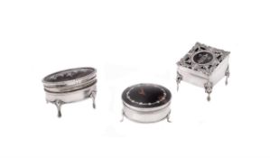 Y Three silver trinket boxes
