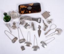 Y A collection of small silver, plated wares and objects