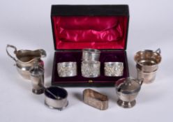 A collection of silver items