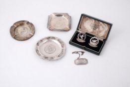 A pair of silver menu holders by A. Wilcox