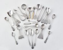 Y A collection of silver flatware