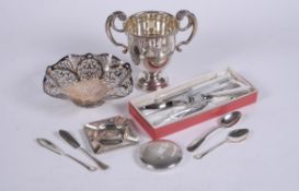 A collection of silver items