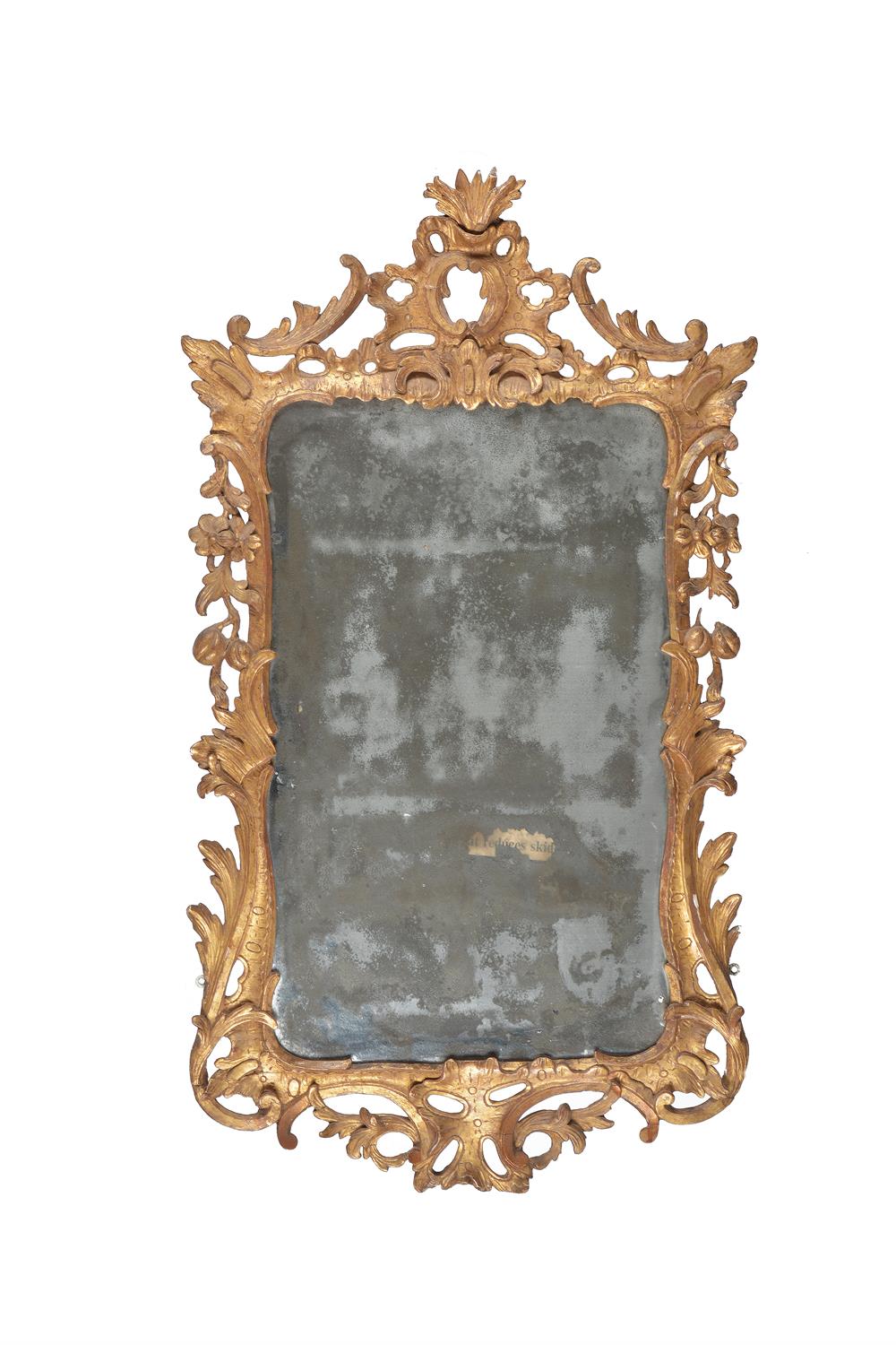 A George II carved giltwood wall mirror, circa 1750