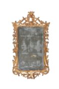 A George II carved giltwood wall mirror, circa 1750