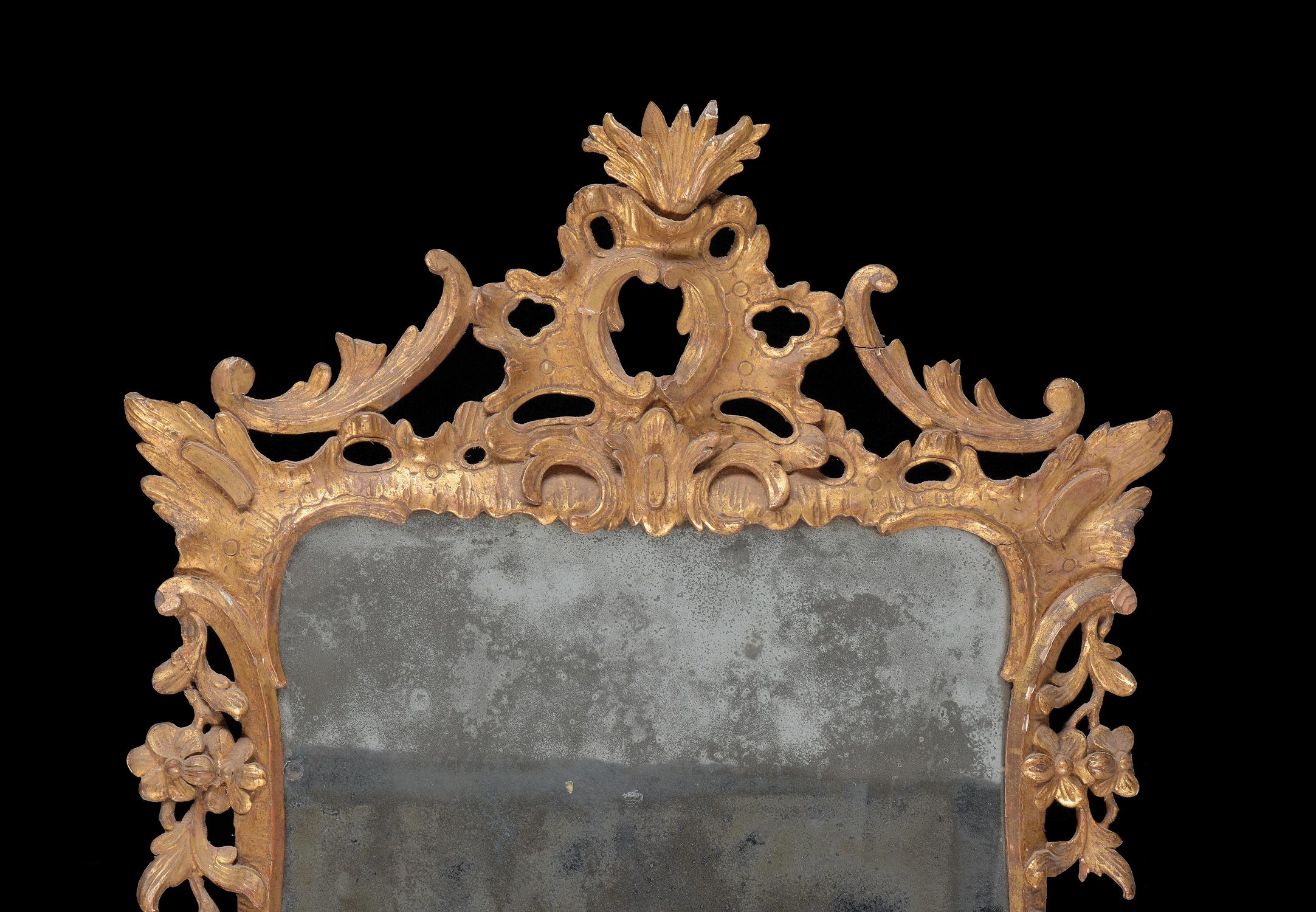 A George II carved giltwood wall mirror, circa 1750 - Image 3 of 4