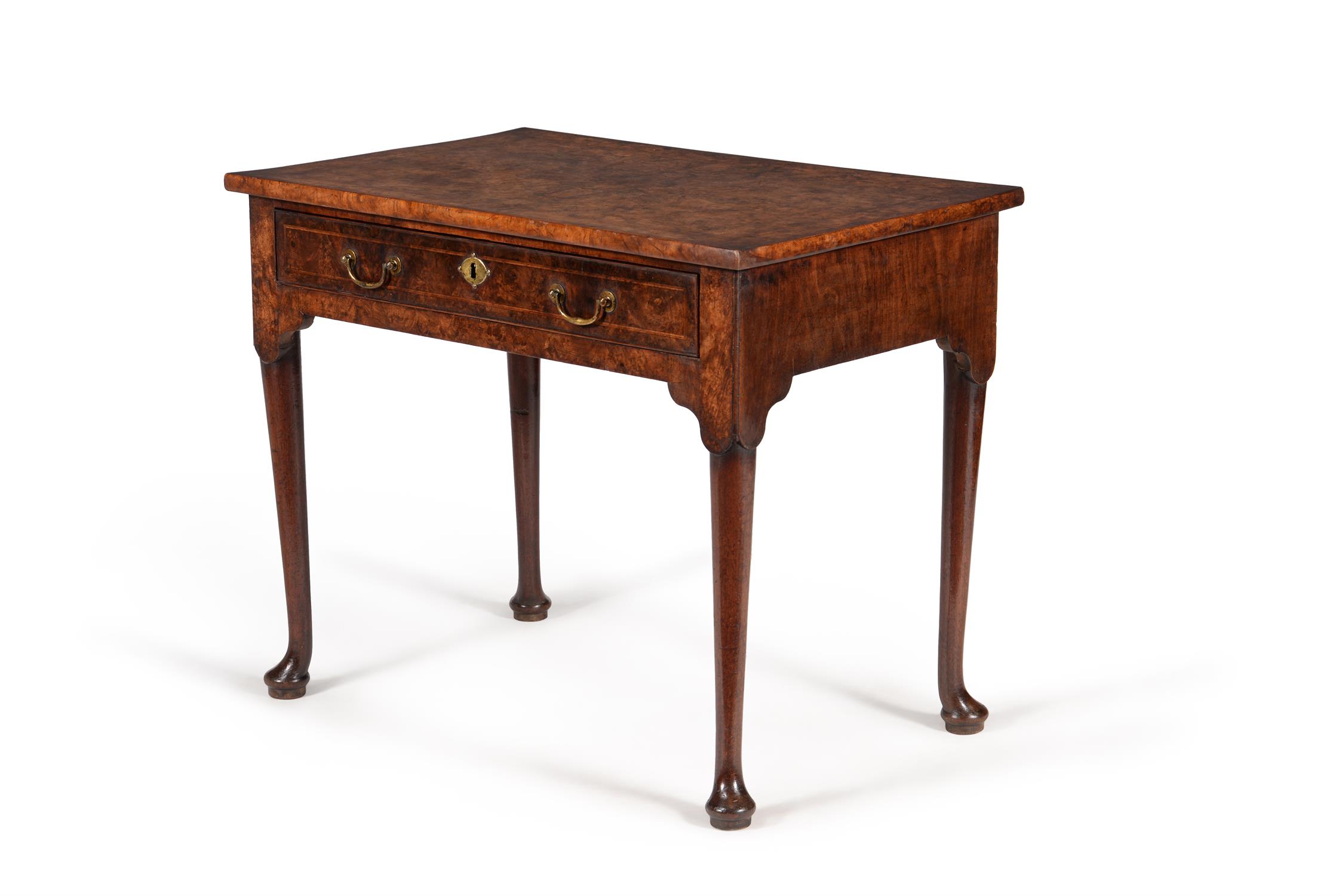 A George II figured walnut and feather banded side table, circa 1740 - Image 2 of 3
