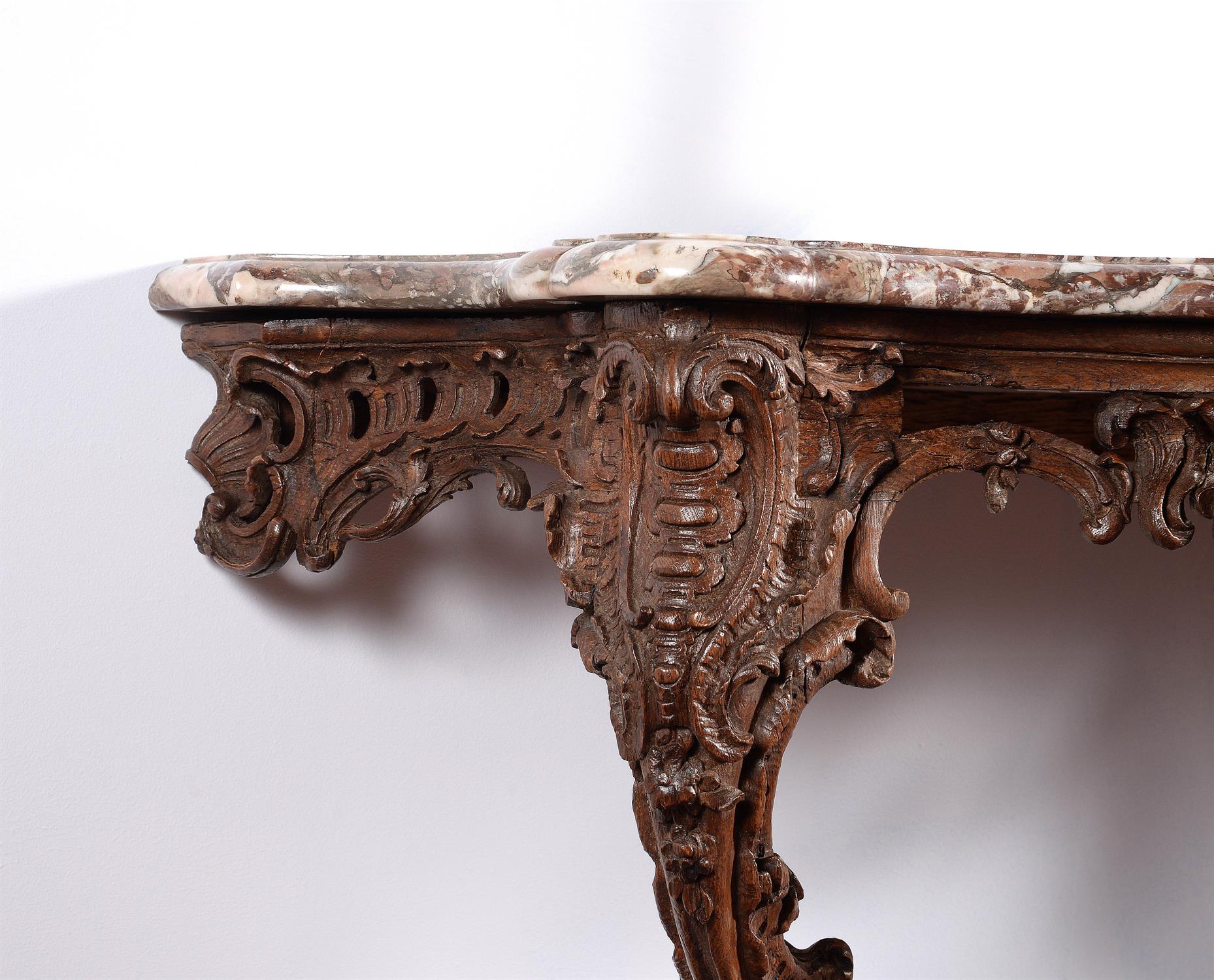 A Louis XV carved oak console table, circa 1735 - Image 4 of 5