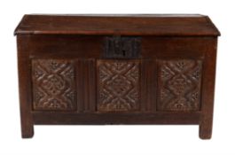 An oak chest or ark, first half 17th century