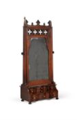 An unusual oak and walnut dressing mirror, circa 1720 and later