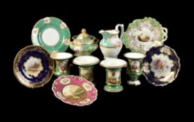A miscellaneous selection of mostly English rococo revival and later porcelain