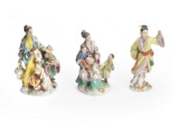 Three Meissen porcelain Chinese figures and groups