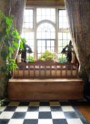 A North European pine box seat/hall bench