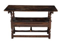 An oak Monk's bench or hutch table