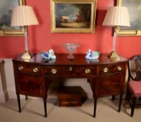 A Regency mahogany and crossbanded sideboard
