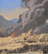 λ Rowland Hilder (British 1905-1993), Troops Embarking in a Wartime