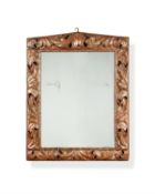 A Continental silvered wall mirror