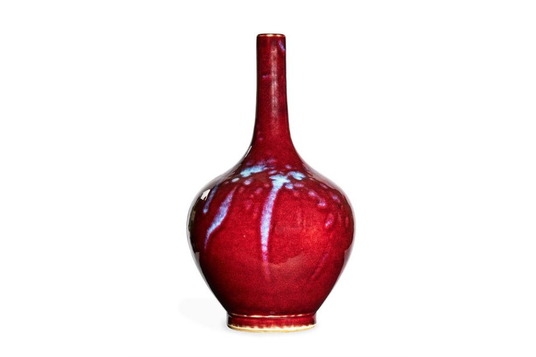 A pair of Chinese sang-de-boeuf glazed bottle vases - Image 1 of 2